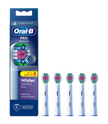 Oral-B Refill 3D 5-pak børstehoved hvid