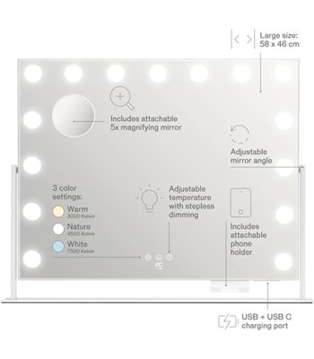Wilfa MI2W-D58 Hollywood 58 makeup spejl