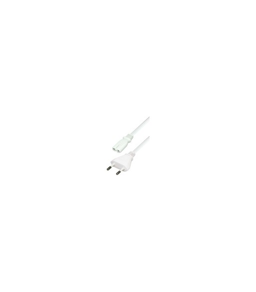 Netledning VDE m/8-talsstik 2m hvid