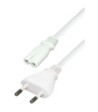Netledning VDE m/8-talsstik 2m hvid
