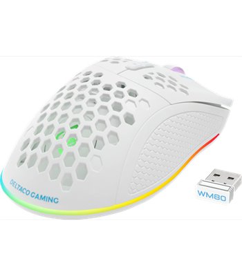 Deltaco Gaming WM80 wireless lightweight mouse, white