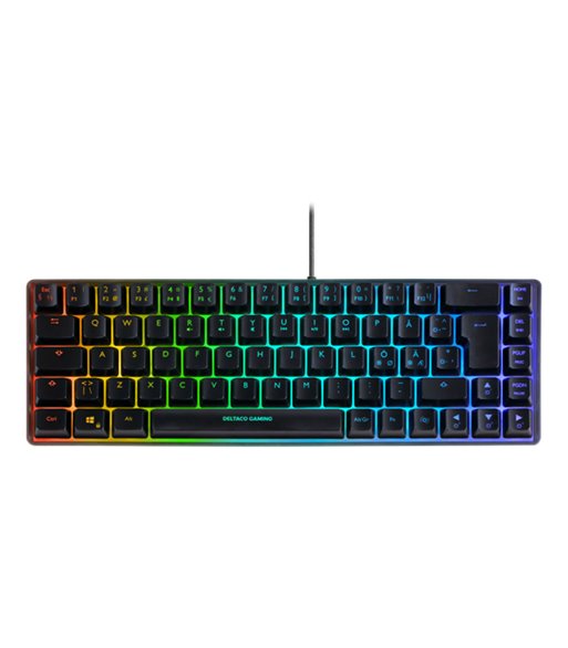 Deltaco Gaming DK240 60% keyboard, semi transparent case bla