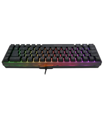 Deltaco Gaming DK240 60% keyboard, semi transparent case bla