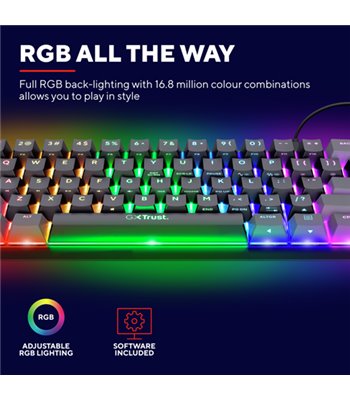 Trust GXT867 Acira 60% mini gaming keyboard (nordic) 302438