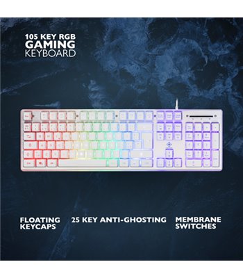 Deltaco Gaming WK75 keyboard nordic, white