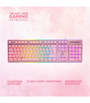Deltaco Gaming PK75 keyboard nordic, pink