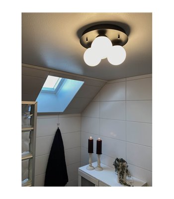 Aneta Nicosia sort/opal loftslampe
