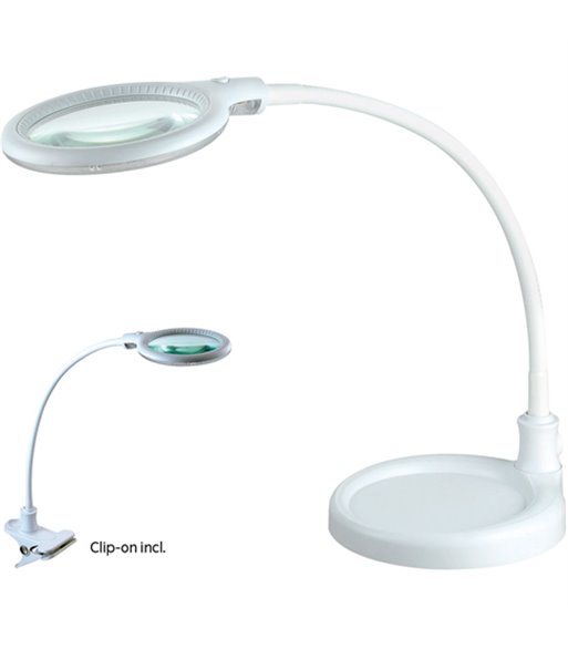 Halo Design Magni Light Mini hvid skrivebordslampe med lup