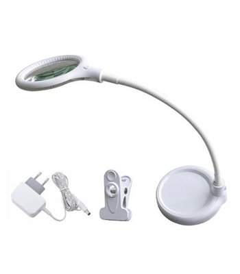 Halo Design Magni Light Mini hvid skrivebordslampe med lup
