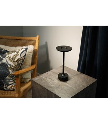 Armaturhantverk Svampen sort portable bordlampe