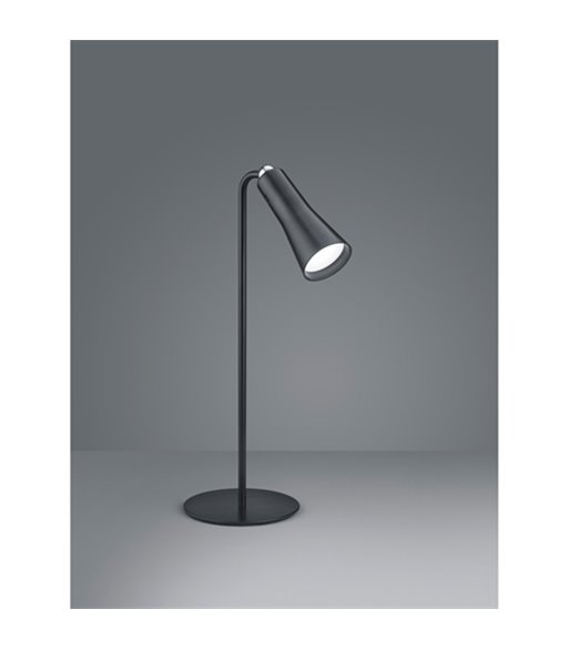 TRIO Maxi matsort bordlampe opladbar