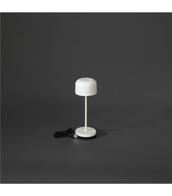 Konstsmide Lille mini hvid bordlampe portable