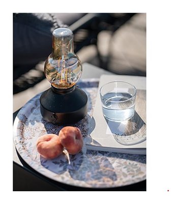 PR Home Glimt sort bordlampe portable