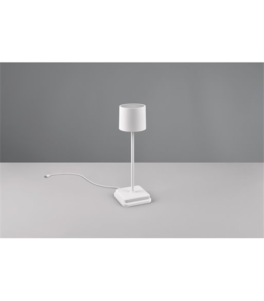 TRIO Fernandez hvid bordlampe portable