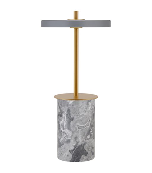 UMAGE Asteria Move Mini  grey marble brass portable lampe