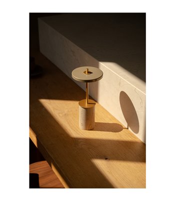 UMAGE Asteria Move Mini  clay travertine brass portable lamp