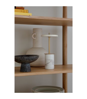 UMAGE Asteria Move Mini White Marble bordlampe portable