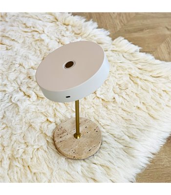 Dyberg Larsen Moonlight LED beige/messing portable bordlampe