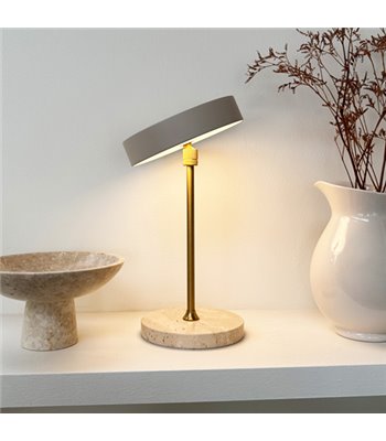 Dyberg Larsen Moonlight LED beige/messing portable bordlampe