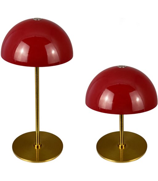 Dyberg Larsen Along LED rød/messing 2 stk. mini bordlampe