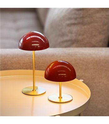 Dyberg Larsen Along LED rød/messing 2 stk. mini bordlampe