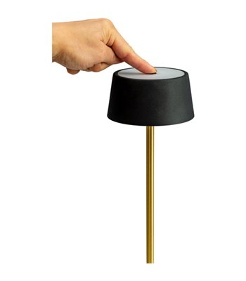 Dyberg Larsen Yoyo sort/messing portable bordlampe