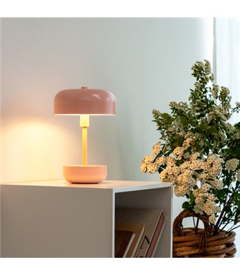 Dyberg Larsen Haipot LED lyserød bordlampe portable