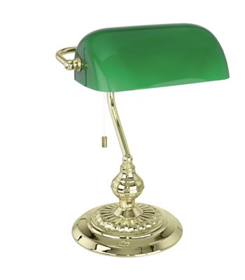 Eglo Banker messing/grøn skrivebordslampe