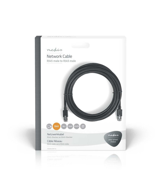 Kat 6 kabel 15m (sort)