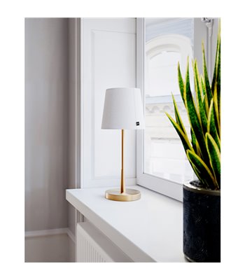 By Rydéns Lumi H48,5 guld/hvid bordlampe