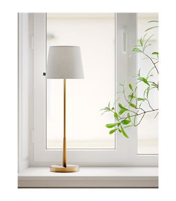 By Rydéns Lumi H68,5 guld/hvid bordlampe