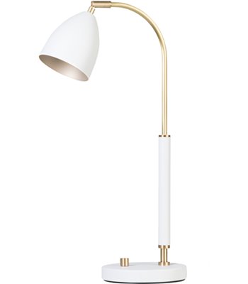 Belid Deluxe hvid/messing bordlampe