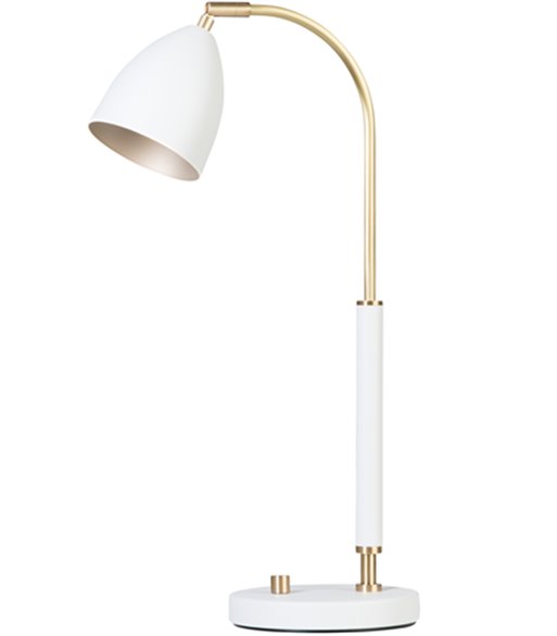 Belid Deluxe hvid/messing bordlampe