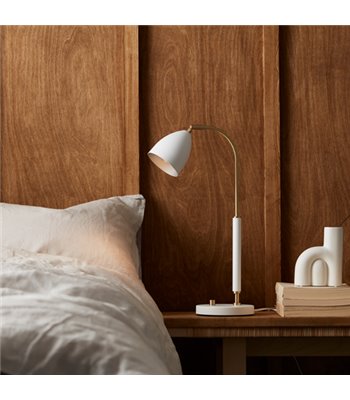 Belid Deluxe hvid/messing bordlampe