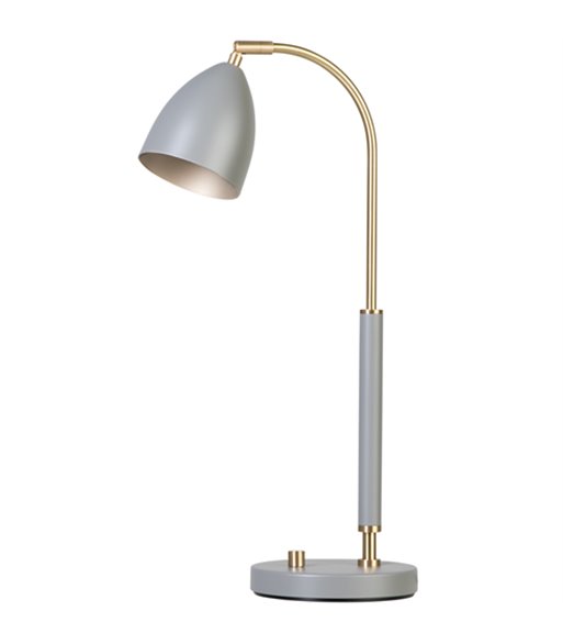Belid Deluxe grå/messing bordlampe