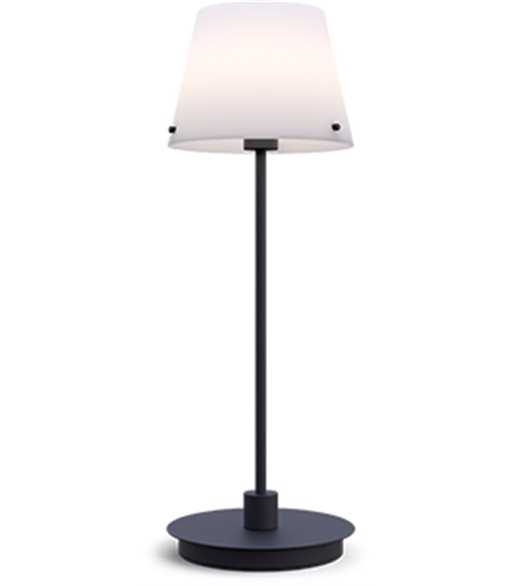 Herstal Gil il Grande sort/opal glas bordlampe