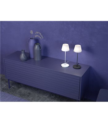 Herstal Gil il Grande sort/opal glas bordlampe