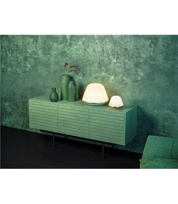 Herstal Bloom Ø38 satin silver/opal bordlampe
