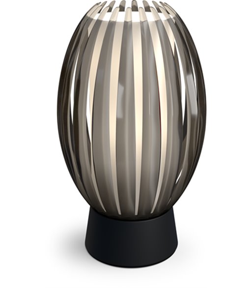 Herstal Tentacle S sort/røgfarvet bordlampe