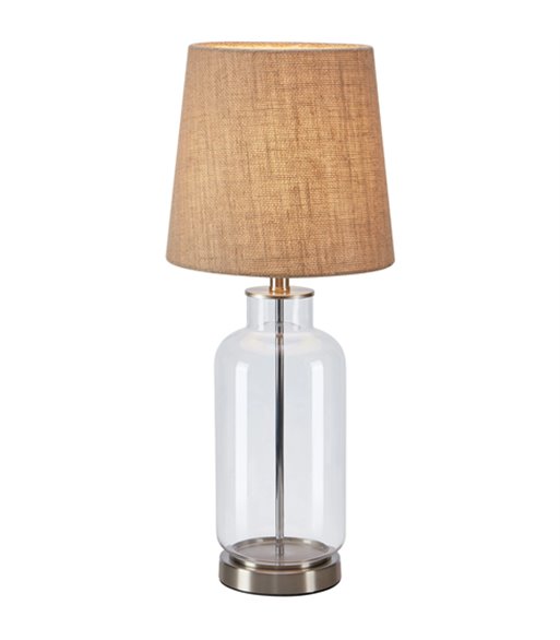 Markslöjd Costero steel/clear natural bordlampe