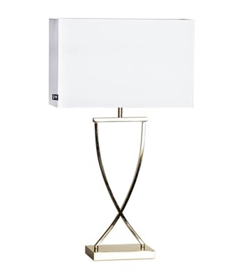 By Rydéns Omega 69 hvid/messing bordlampe