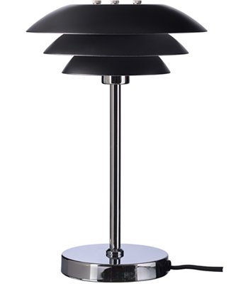 Dyberg Larsen DL20 matsort/krom bordlampe