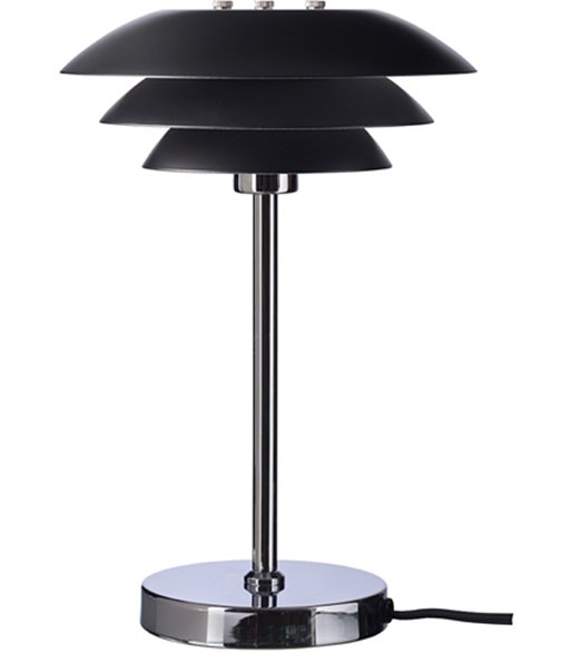 Dyberg Larsen DL20 matsort/krom bordlampe