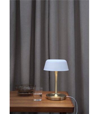 Dyberg Larsen Valencia hvid/messing bordlampe - Bordlampe