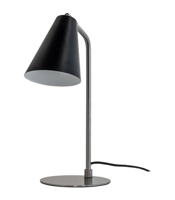 Dyberg Larsen Oswald sort/stål bordlampe