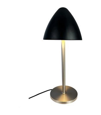 Dyberg Larsen Oulu sort/børstet stål bordlampe