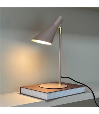 Dyberg Larsen DL12 beige/messing mini bordlampe