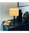 Dyberg Larsen Calix oval stof skærm bordlampe