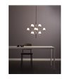 Herstal Gil 12 krom/opal glas lysekrone