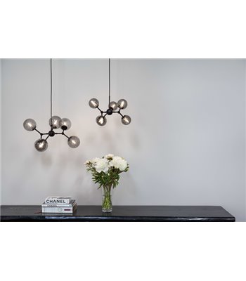 Halo Design Atom Ø45 sort/røgfarvet lysekrone